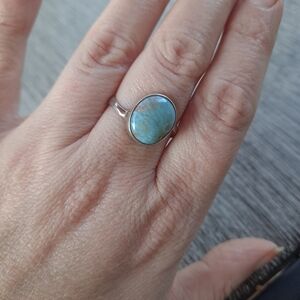 Larimar Sterling Silver Ring Size 7